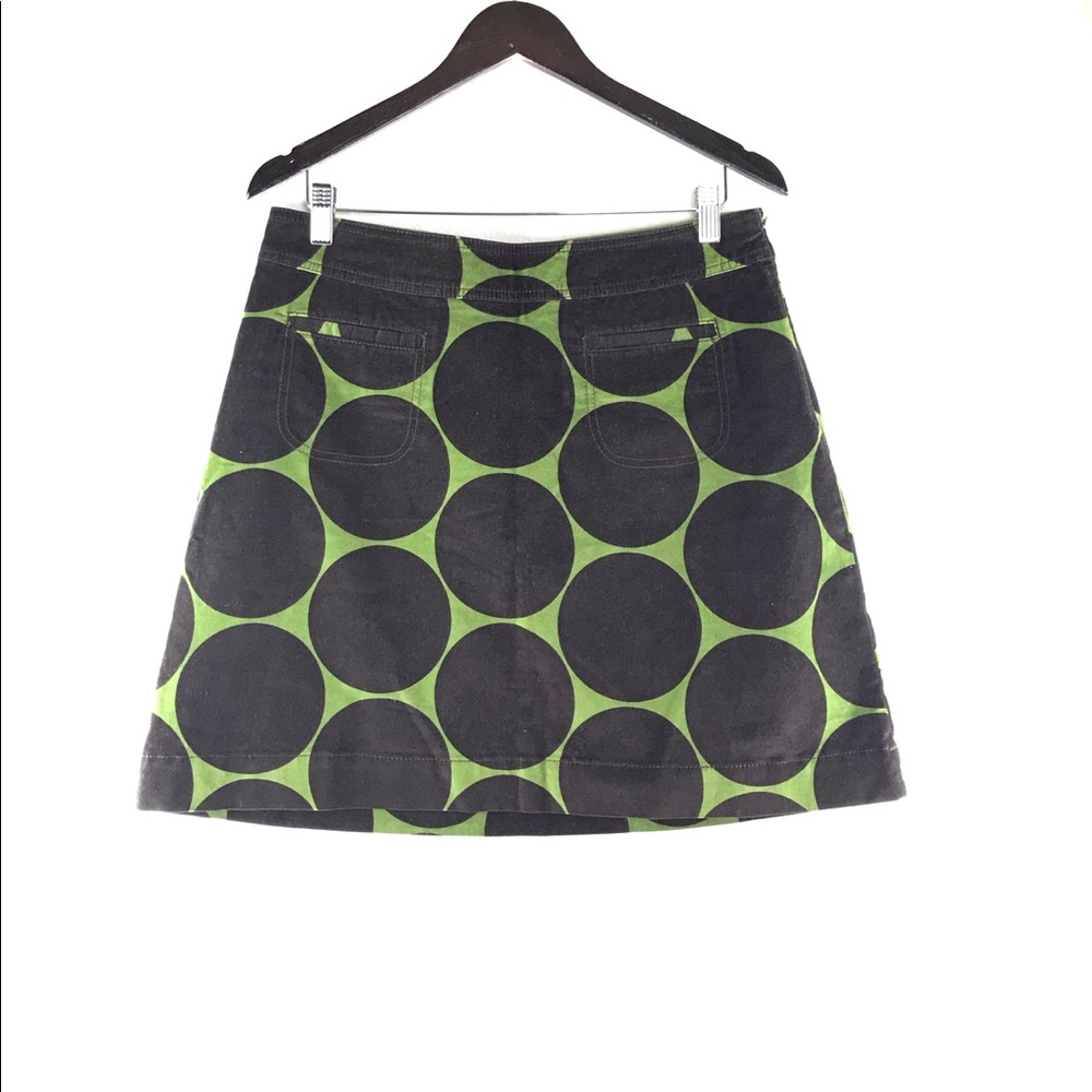 Boden Retro Polka Dot Velvet Knee Length Skirt